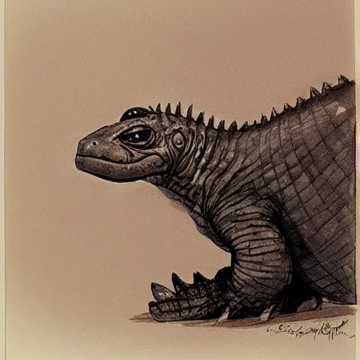 Image similar to ( ( ( ( ( cute looking shy cartoon little komodo ) ) ) ) ) by jean - baptiste monge!!!!!!!!!!!!!!!!!!!!!!!!!!!