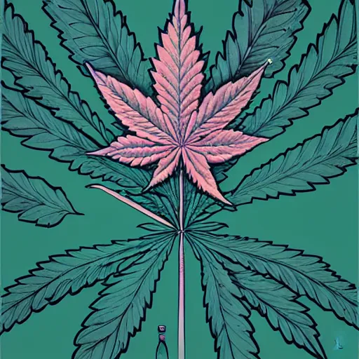 Image similar to cannabis flower artwork by james jean, trending on artstation