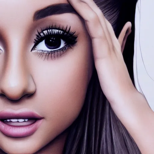 Image similar to Ariana Grande, 8K, award winning photography, hyperrealism