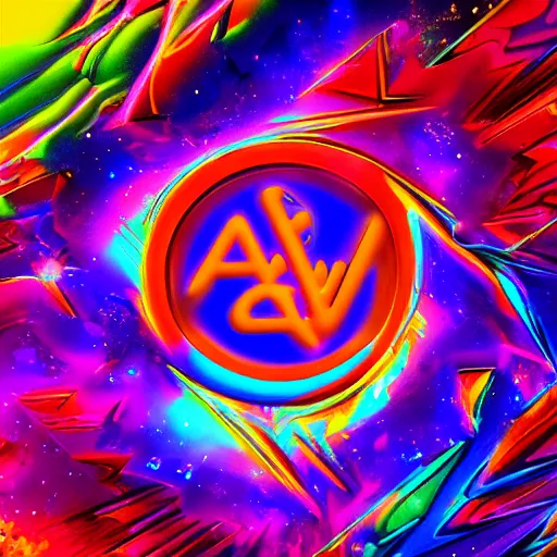 Image similar to a and w vaporwave logo, colorful, digital art, cosmic, 3 d high definition, trending on art station, photorealistic, high resolution, 8 k, octane, hyper detailed, insane details, intricate, elite, ornate, elegant trend, highly detailed and intricate, sharp focus, photography, unreal engine