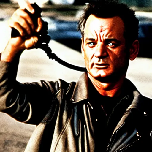 Image similar to bill murray plays the terminator, movie still, promotional shot