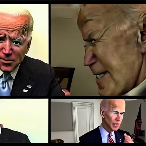 Prompt: joe biden arguing with the doom slayer 4 k