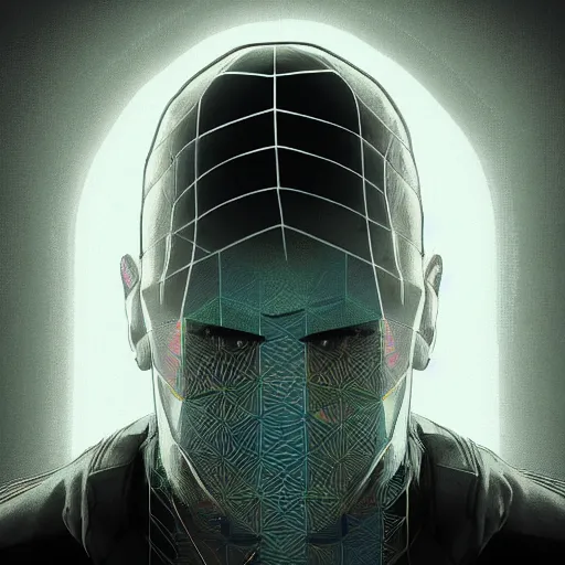 Image similar to portrait isometric drawing, DJ Tiesto as Aiden Pearce character from Watch Dogs game, cyberpunk, intricate, epic lighting, cinematic composition, hyper realistic, 8k resolution, unreal engine 5, by Artgerm, tooth wu, dan mumford, beeple, wlop, rossdraws, James Jean, Andrei Riabovitchev, Marc Simonetti, yoshitaka Amano, Artstation