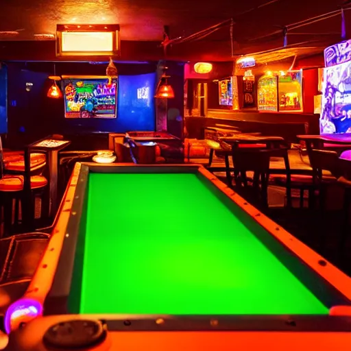 Image similar to a gaming bar, photograph