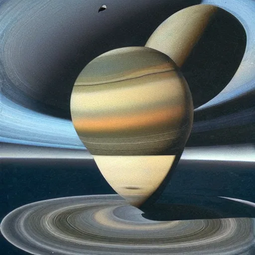 Prompt: folded universe and melting Saturn by Dali