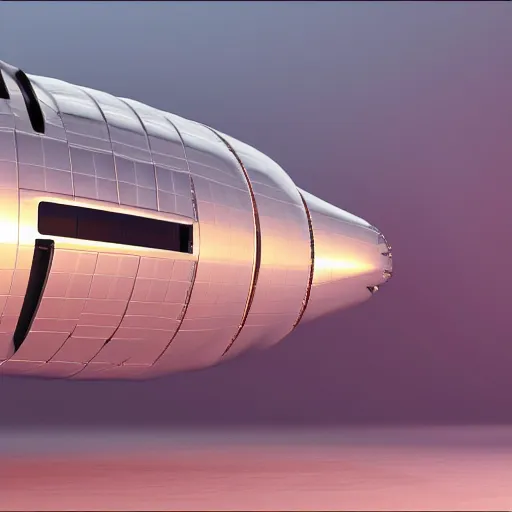 Image similar to retrofuturistic armored blimp, 3 d render, octane, ray tracing, ultra high resolution, ultra detailed, photorealistic, 8 k