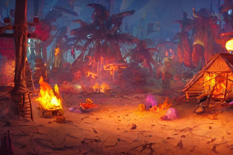 Prompt: the most amazing dream you ever had about bikini bottom bonfire, hyper realistic, ambient lighting, concept art, intricate, hyper detailed, smooth, dynamic volumetric lighting, octane, cinematic