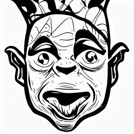 Image similar to portrait of a goblin, single subject, illustration, cartoon, comic, anime, vector art, simple background