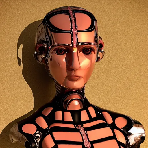 Image similar to ancient womanized humanoid robot, photorealistic