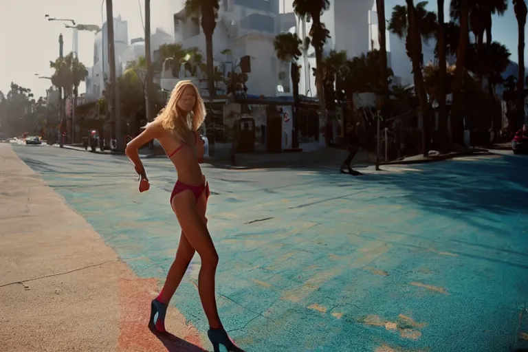 Image similar to color street photography of gorgeous model girl on Santa Monica peer By Emmanuel Lubezki