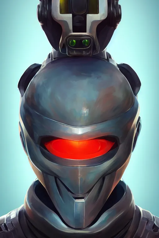 Image similar to epic mask helmet robot ninja portrait stylized as fornite style game design fanart by concept artist gervasio canda, behance hd by jesper ejsing, by rhads, makoto shinkai and lois van baarle, ilya kuvshinov, rossdraws global illumination radiating a glowing aura global illumination ray tracing hdr render in unreal engine 5