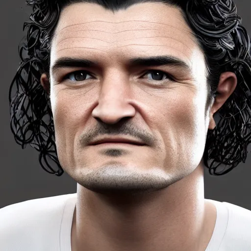 Image similar to hyperrealistic glamour shot of orlando bloom as the lead character in pixar's movie up, stunning 3 d render inspired by istvan sandorfi & xiang duan, perfect symmetry, dim volumetric cinematic lighting, 8 k octane comprehensive render, extremely mega hyper - detailed and lifelike attributes & atmosphere, intricate, realistic flesh texture, masterpiece, artstation, stunning,