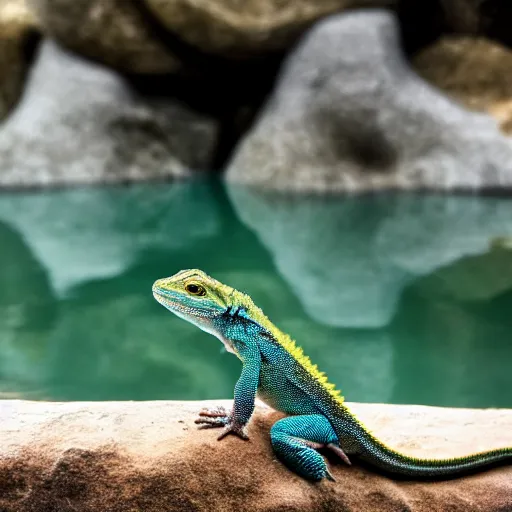 Image similar to lizard human sitting in water, photograph captured at oregon hotsprings