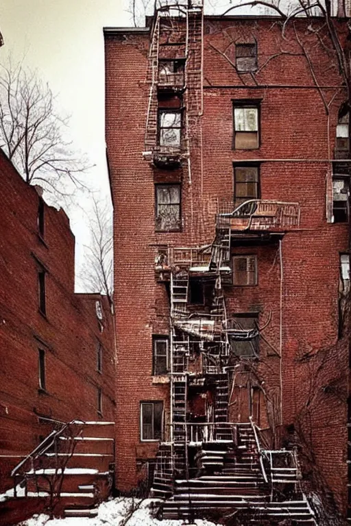 Image similar to (((((a ramshackle Manhattan brick brownstone deep in the forest))))) by Andrew Andreev!!!!!!!!!!!!!!!!!!!!!!!!!!!