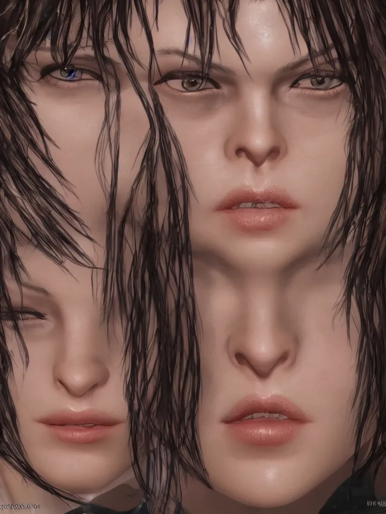 Prompt: Mila Jovovich face close up in Tekken style