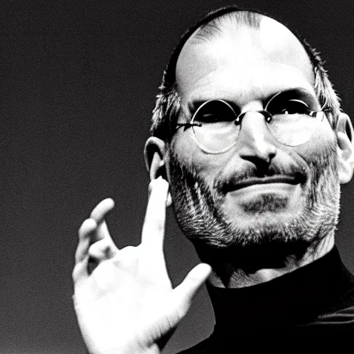 Image similar to steve jobs doing a cartwheel at a keynote