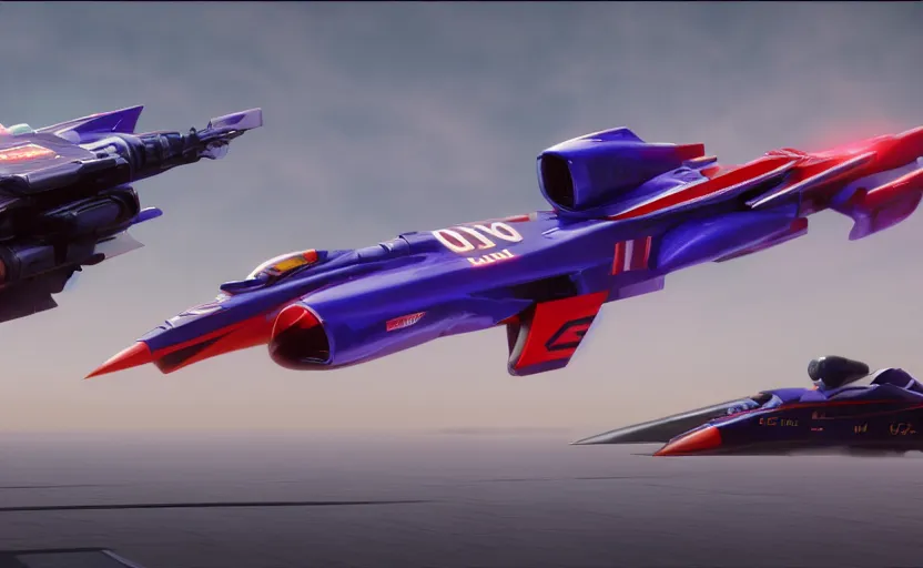 Prompt: f - zero ships, sharp focus, octane render, imax