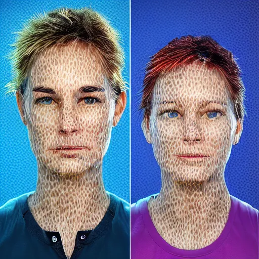 Image similar to quantum generated portrait of people, realistic