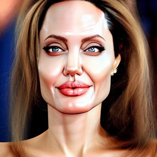 Prompt: angelina jolie made of jell - o