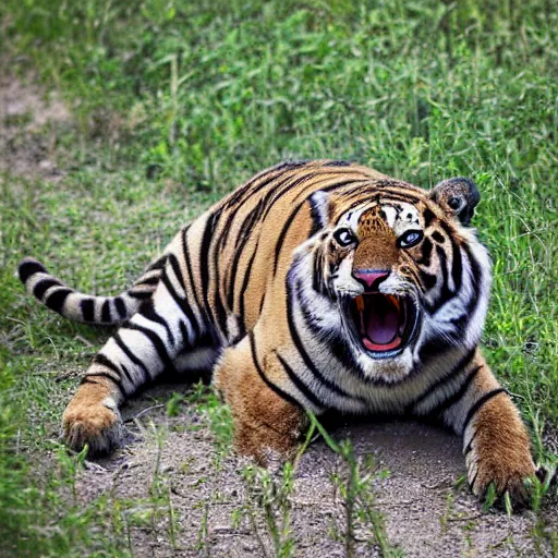 Image similar to a sabertooth tiger realistic nature photography t