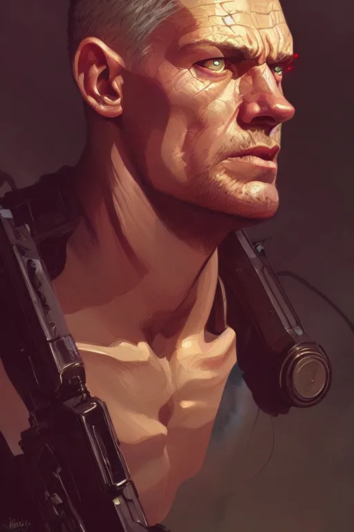 Prompt: a portrait of nathan summers ( cable ), fantasy, sharp focus, intricate, elegant, digital painting, artstation, matte, highly detailed, concept art, illustration, ambient lighting, art by ilya kuvshinov, artgerm, alphonse mucha, and greg rutkowski