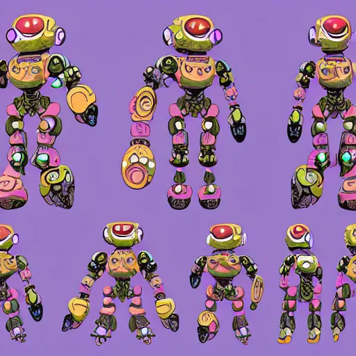 Prompt: official character sheets for an adorable new sea angel biomech suit, digital screen robot face, wearing an oversized sweater, covered in coral, art by tim schafer black velvetopia art for psychonauts from double fine studios, art by splatoon from nintendo, black light rave, adult character, apocalypse