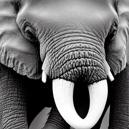 Image similar to elephant that looks like a tardigrade, black and white photo
