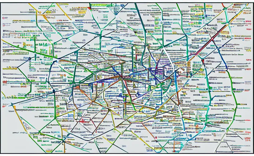 Image similar to fractal in the style of washington dc metro map, wmata map, dc metro