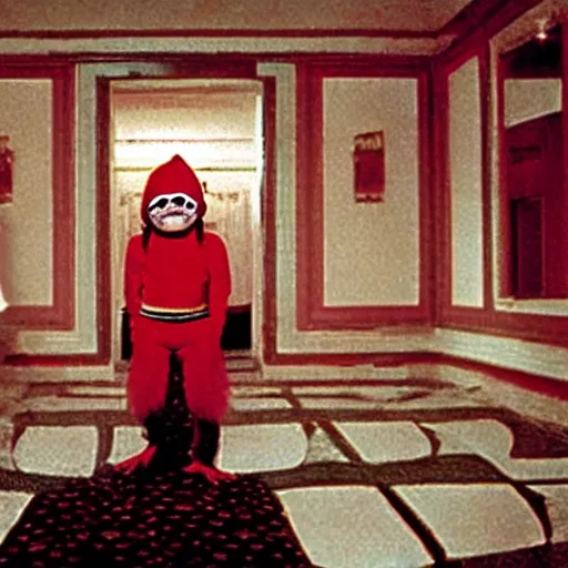 Prompt: gremlin in The shining hotel