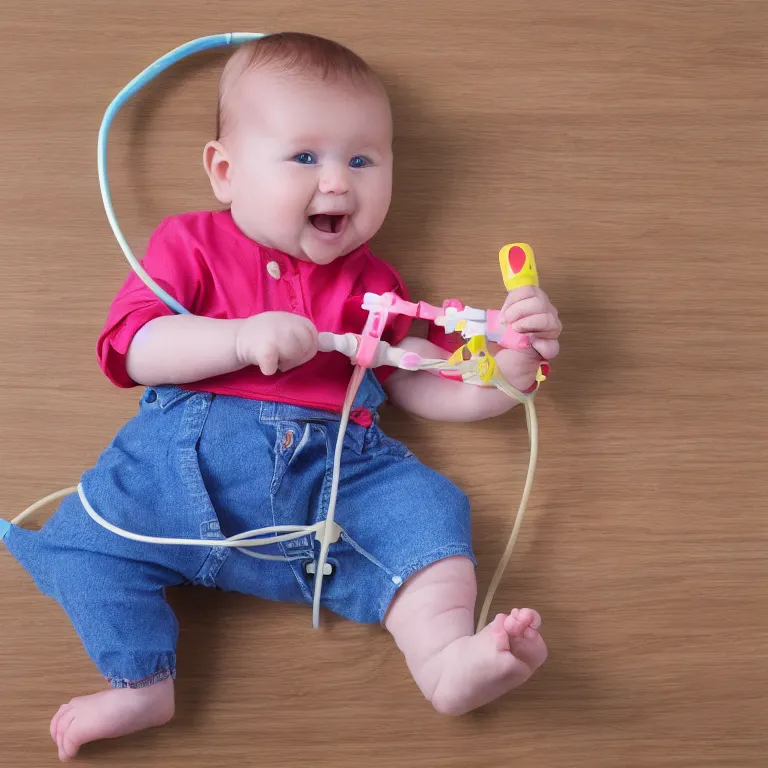 Prompt: fisher price baby's first cattle prod, product photo, studio lighting