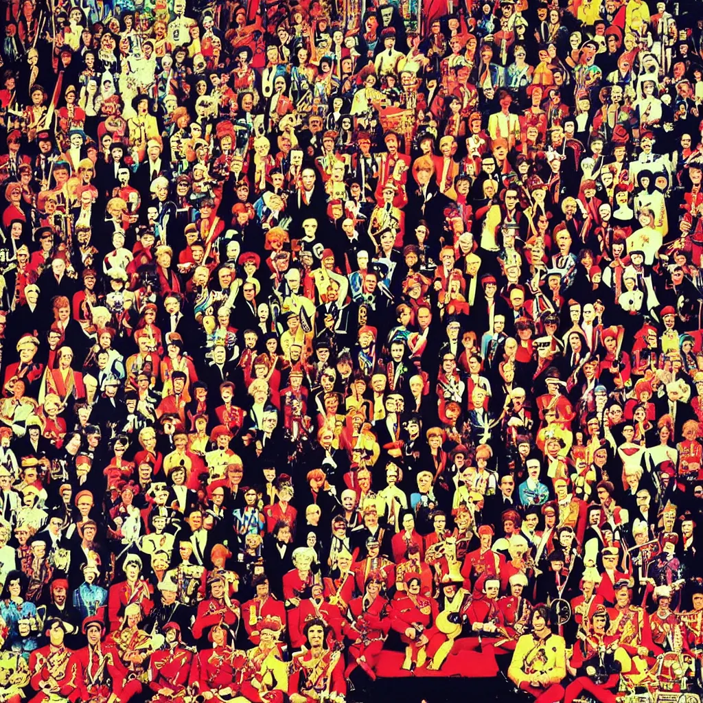 Image similar to the beatles sgt. pepper's lonely hearts club band album cover