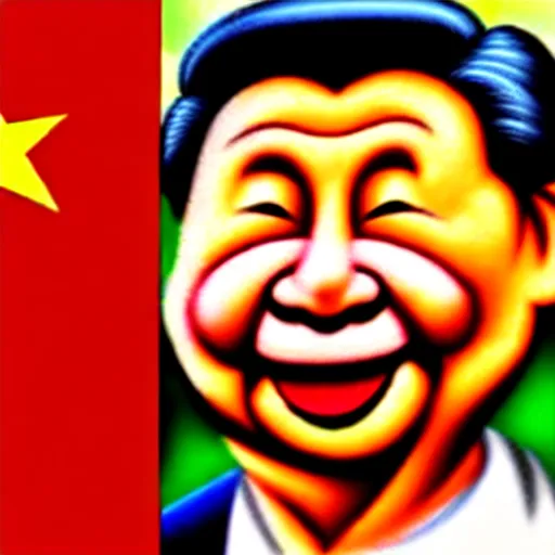 Image similar to The face of Xi Jinping drawn like the face of Winnie the Pooh, cartoon