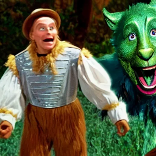 Image similar to Live Action Still of Jerma985 in The Wizard of Oz, real life, hyperrealistic, ultra realistic, realistic, highly detailed, epic, HD quality, 8k resolution, body and headshot, film still