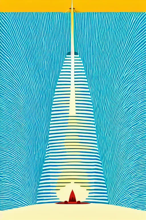 Image similar to minimalist boho style art of colorful burj al arab, illustration, vector art