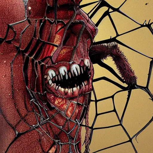 Prompt: Spiders breaking through skin. Body horror. Realistic