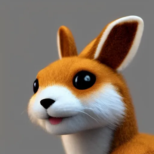 Image similar to real life Cabbit, fluffy, realistic