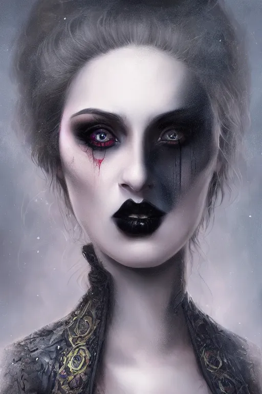 Portrait of beautiful goth wizard, dark fantasy art by | Stable ...