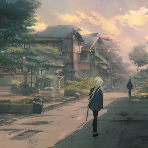 Image similar to The Ward of Animations, Nerima, Anime concept art by Makoto Shinkai