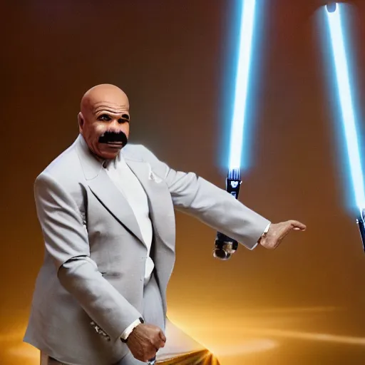 Image similar to steve harvey as a jedi, beautiful dynamic lighting, cinematic, extremely high detail, photo realistic, cinematic lighting, 8 k