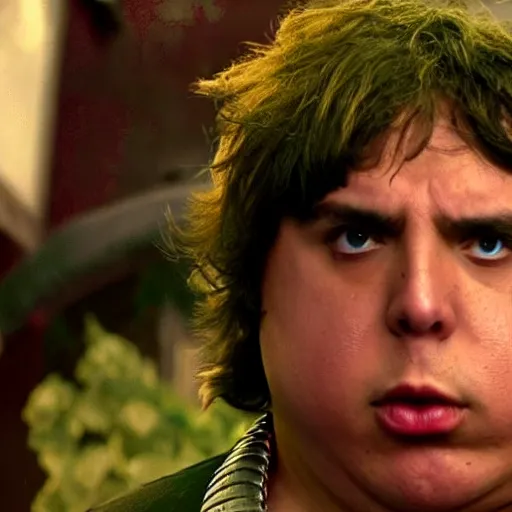 Image similar to andy milonakis in fist of the north star, 4 k