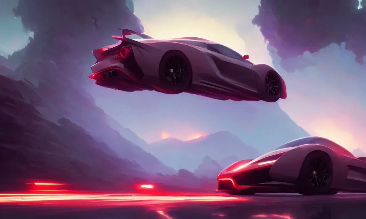 Image similar to Super car, concept art, low angle, high detail, warm lighting, volumetric, godrays, vivid, beautiful, trending on artstation, by Jordan grimmer, art greg rutkowski