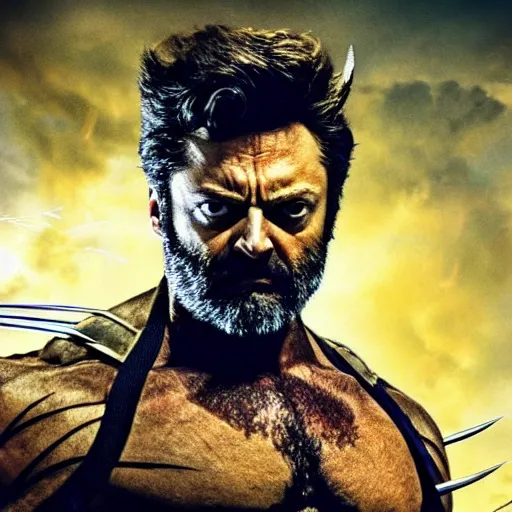 Prompt: wolverine in x - men suit played by nick offerman, logan marvel movie still, detailed 8 k, poster style, high resolution, photorealistic