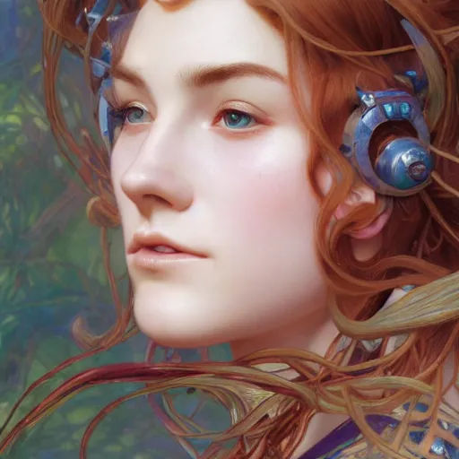 Prompt: Masterpiece head and shoulders portrait of Caitlyn from League of Legends of Arcane animated Series drawn by Donato Giancola and Makoto Shinkai, Edmund Leighton, Alphonse Mucha, background by James Jean and Gustav Klimt, 4k, porcelain skin, volumetric lighting, komorebi, french nouveau, trending on artstation, octane render, hyperrealistic