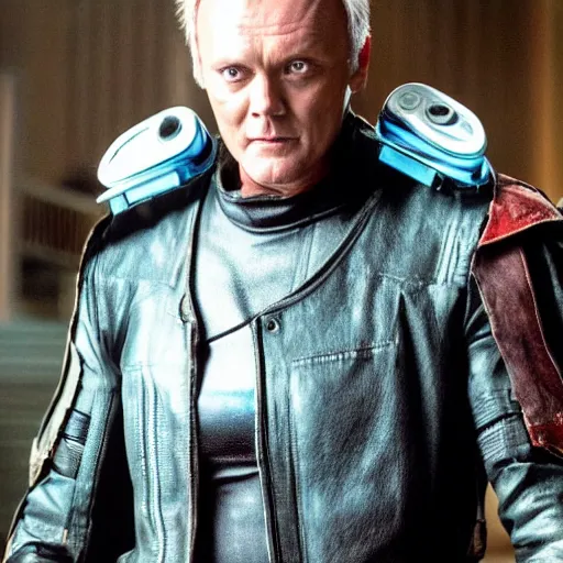 Image similar to Anthony Head as Cyberpunk Uther