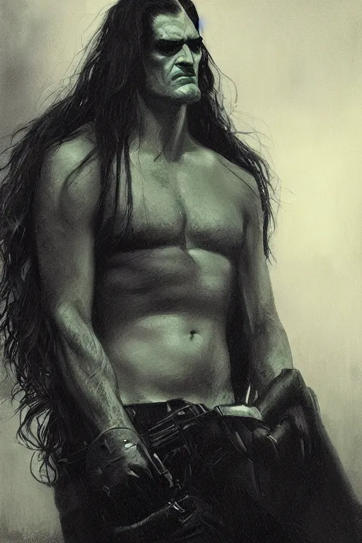 Image similar to realistic portrait of peter steele from type o negative by greg rutkowski