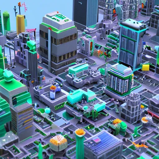 Prompt: Sci-Fi City - Voxel Art, behance, Magica Voxel