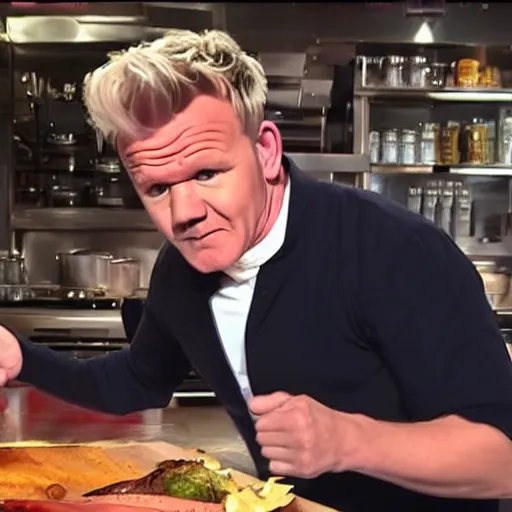 Prompt: gordon ramsay as a ram.