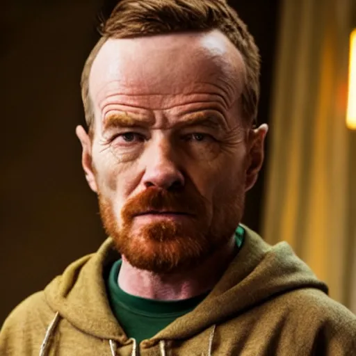 Image similar to Live Action Still of Bryan Cranston dressed as Jesse Pinkman, real life, hyperrealistic, ultra realistic, realistic, highly detailed, epic, HD quality, 8k resolution, body and headshot, film still