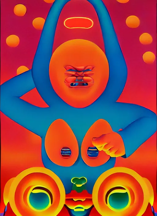 Image similar to devil by shusei nagaoka, kaws, david rudnick, airbrush on canvas, pastell colours, cell shaded, 8 k