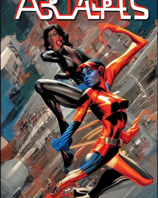 Image similar to agent babes comic panel / pinterest / graphic art / 8 k uhd resolution / 8 k uhd character, movement, face details, dynamic movement, dynamic posse details / 8 k uhd style alex ross, don lawrence's, jamal campbell, bilquis evely, akira hiramoto, barry windsor - smith and russel dauterman